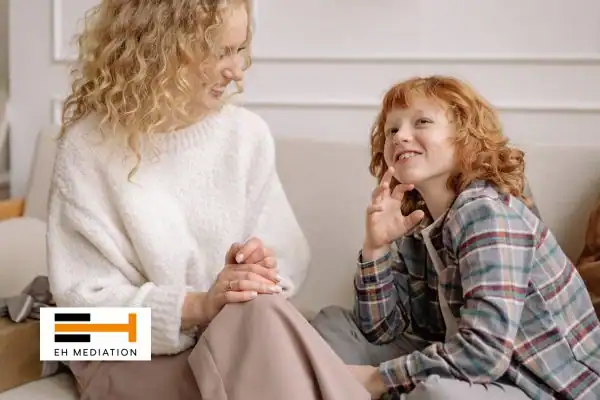 Happy mother and child after sorting child arrangements mediation Blackpool